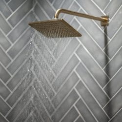 Close view of a square rain shower head