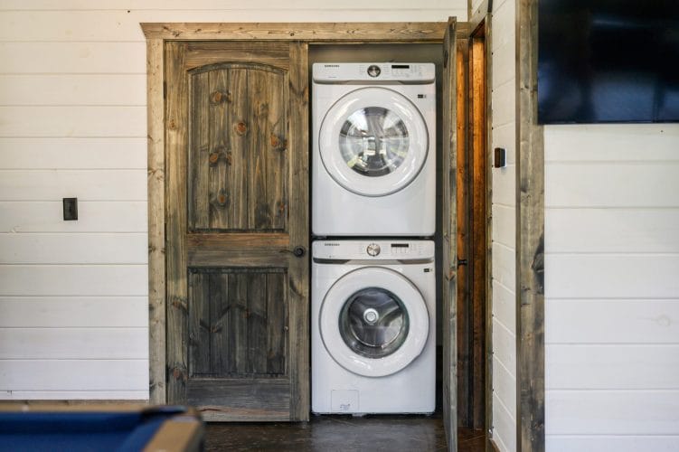 Stacked washer and dryer