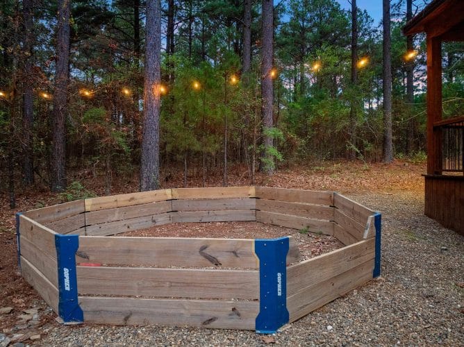 Wood-walled pit in the trees