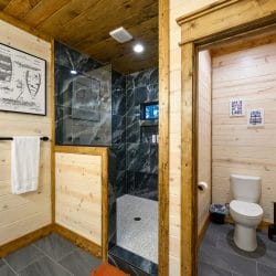 Tile shower and a separate toilet room