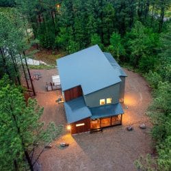 Aerial of the house and the clearing around it