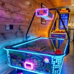 Lit-up air hockey table